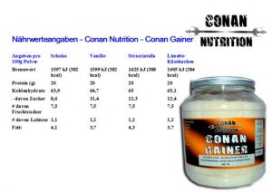 Nahrwerttabelle Conan Nutrition CONAN GAINER