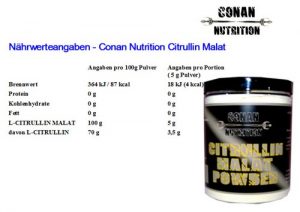 Nährwertangaben Conan Nutrition CITRULLIN MALAT POWDER